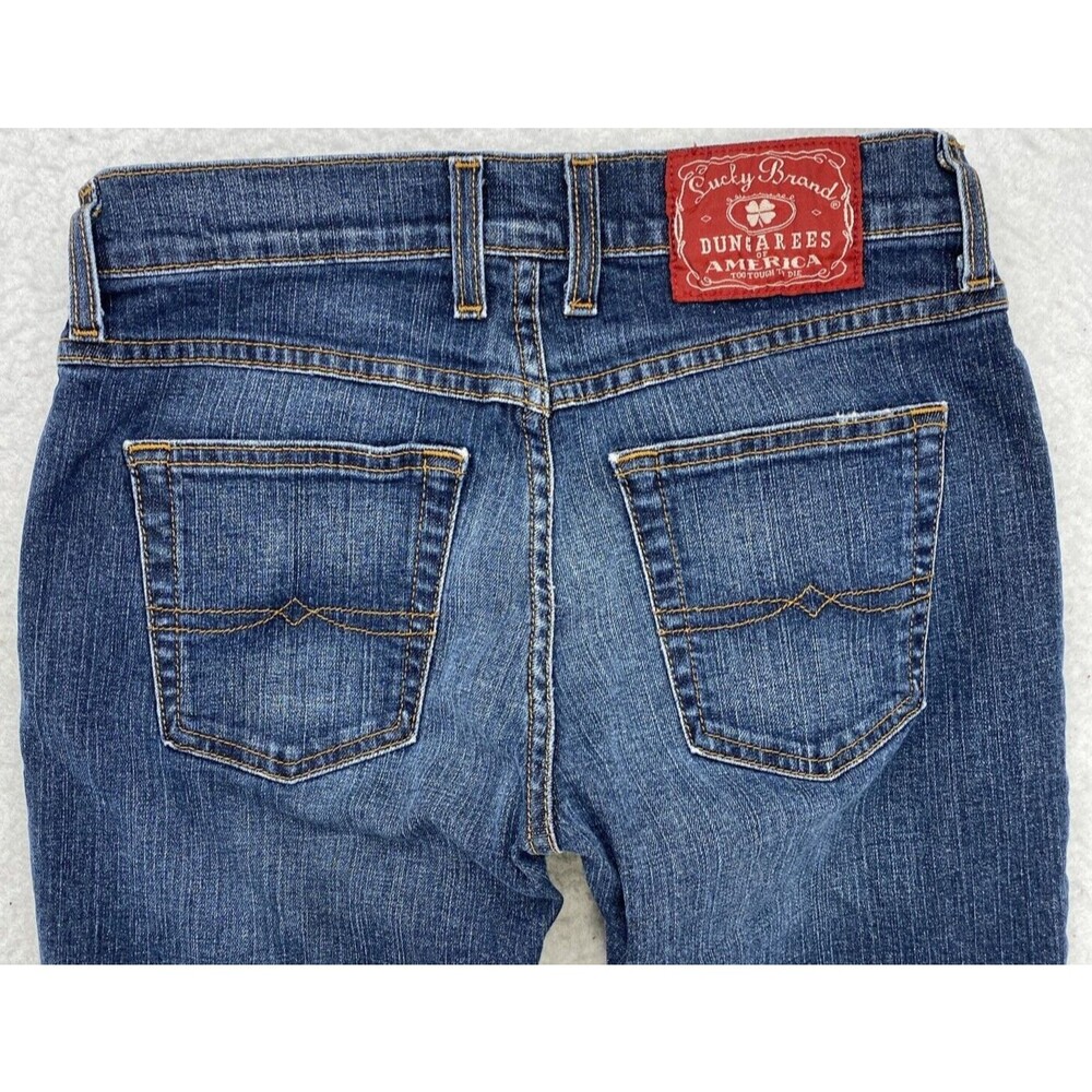 Lucky Brand Midrise Flare Jeans Women 27 Regular Blue Denim Dungarees Mexico Y2K - Picture 2 of 13